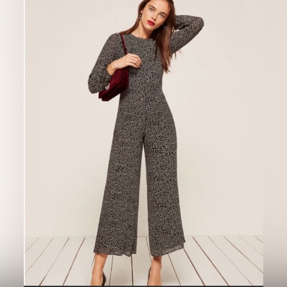 Reformation Black and White Jumpsuit